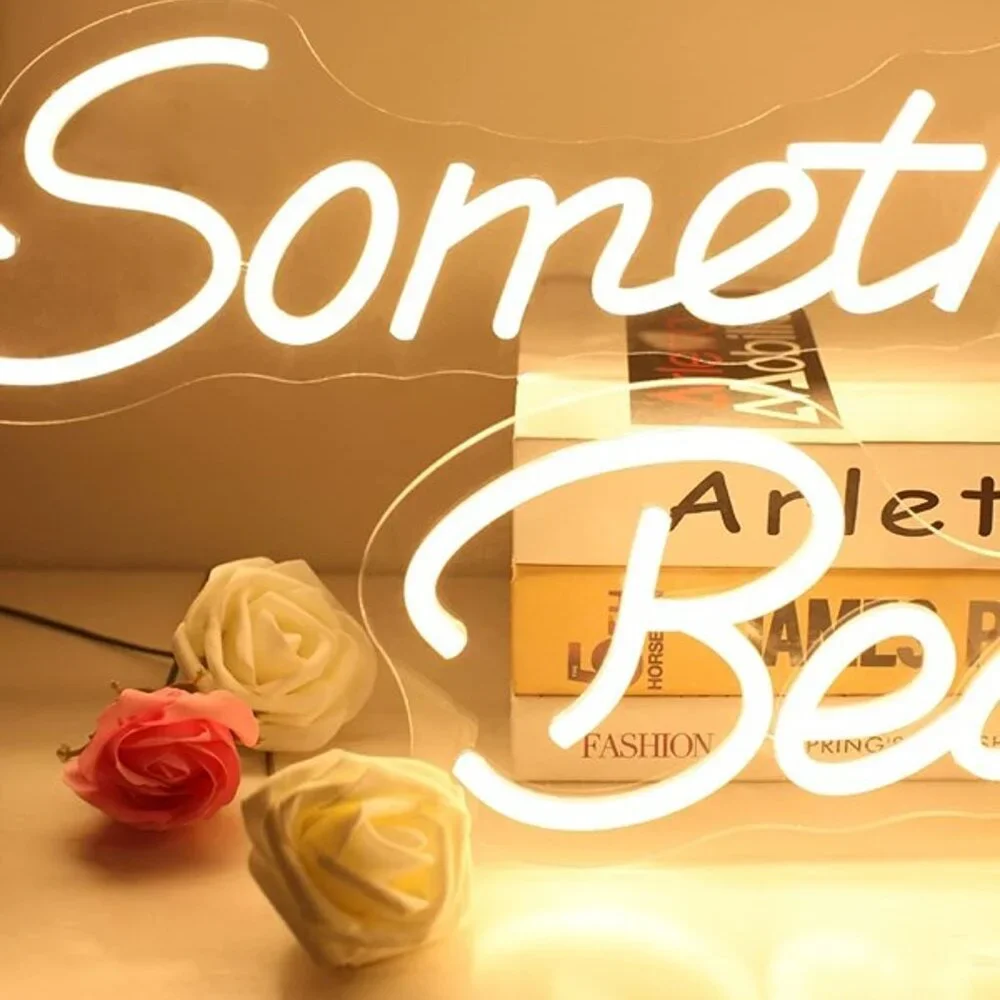 NEW Something Beautiful Neon Sign for Wall Decor 43.90''x 6.79in - Picture 3 of 7